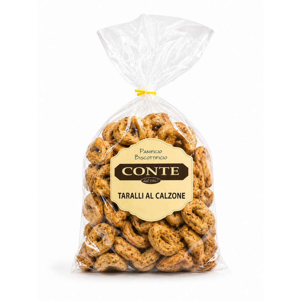 Taralli al Calzone Pugliesi Artigianali - Gusto Agrodolce con Cipolla e Uvetta
