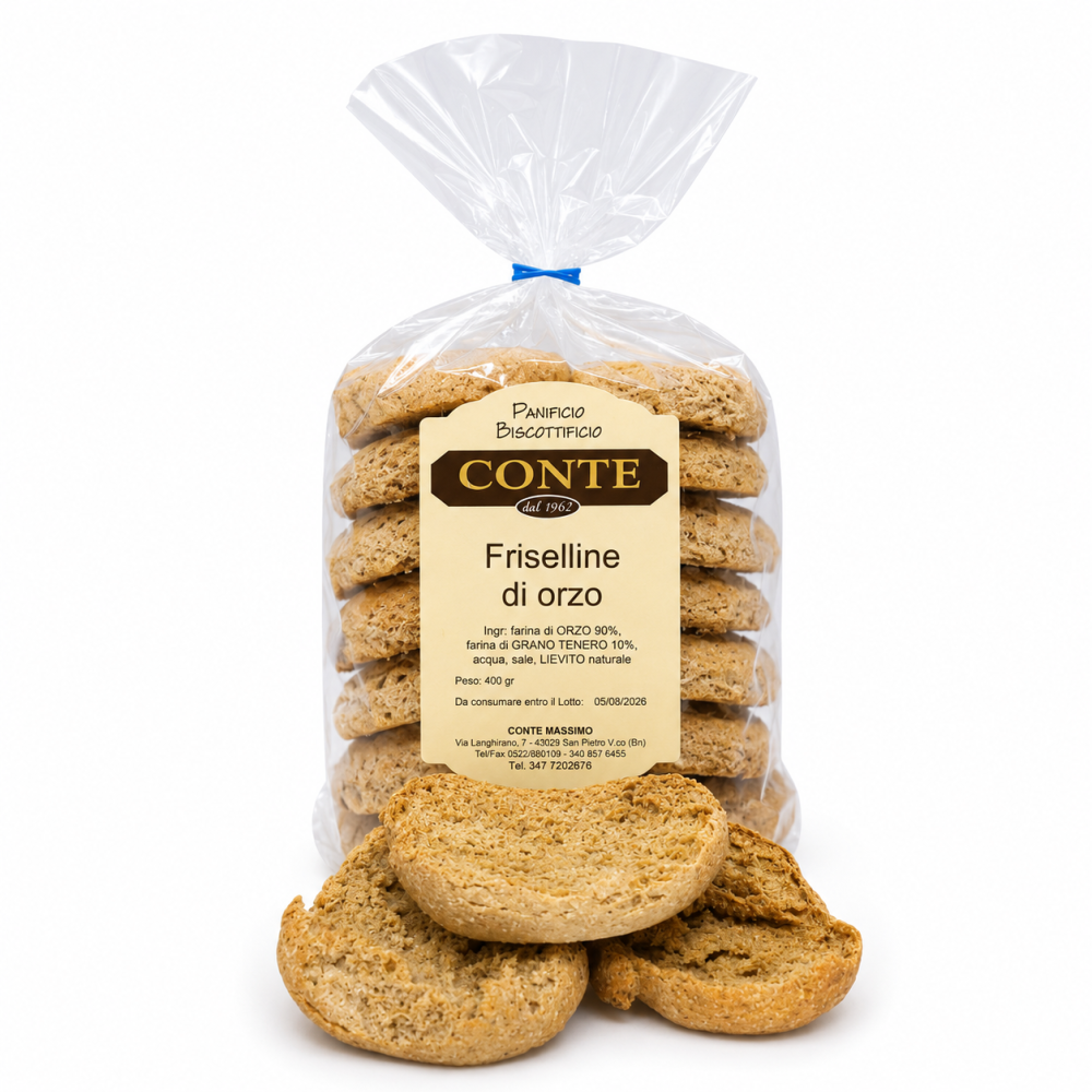 Friselline di Orzo Artigianali Salentine - Snack Rustico e Genuino - 400g