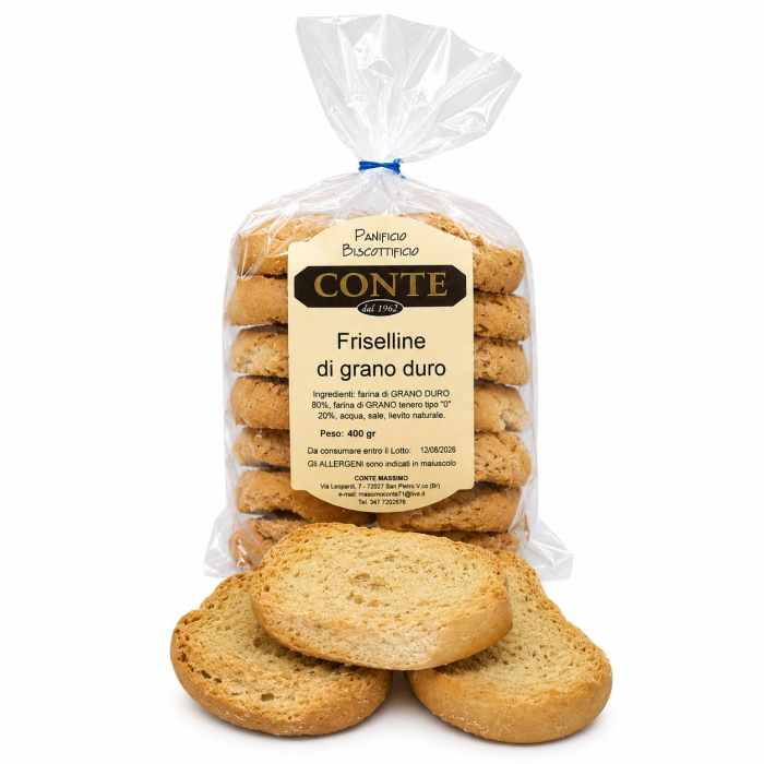 Friselline di Grano Duro del Salento - Con Lievito Madre Storico (80 anni) 400g
